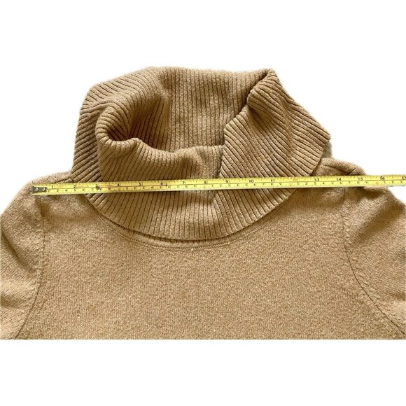 Tahari Women’s Medium Sweater Camel Turtleneck Cowl Neck Soft Cozy Stretchy - Picture 6 of 14